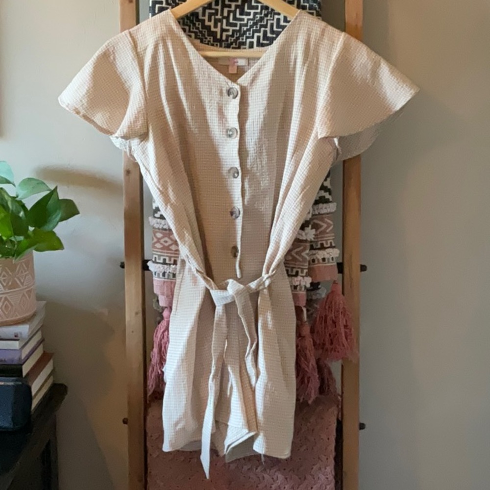 Super cute tan kids romper!
